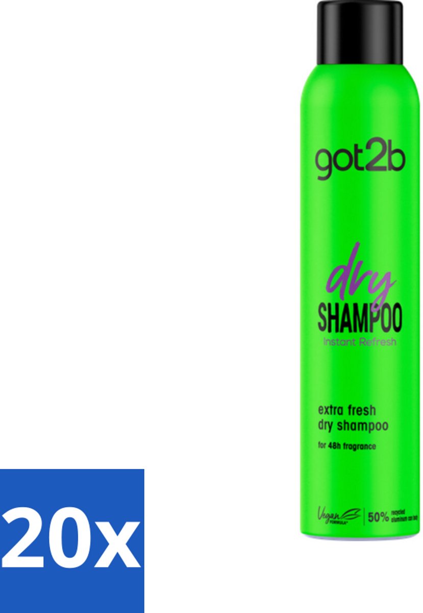 20 x Got2B - Droogshampoo - Extra Fresh - 200 ml - Droogshampoo - Fris Haar - Haarkleur - Haartype - Haartype