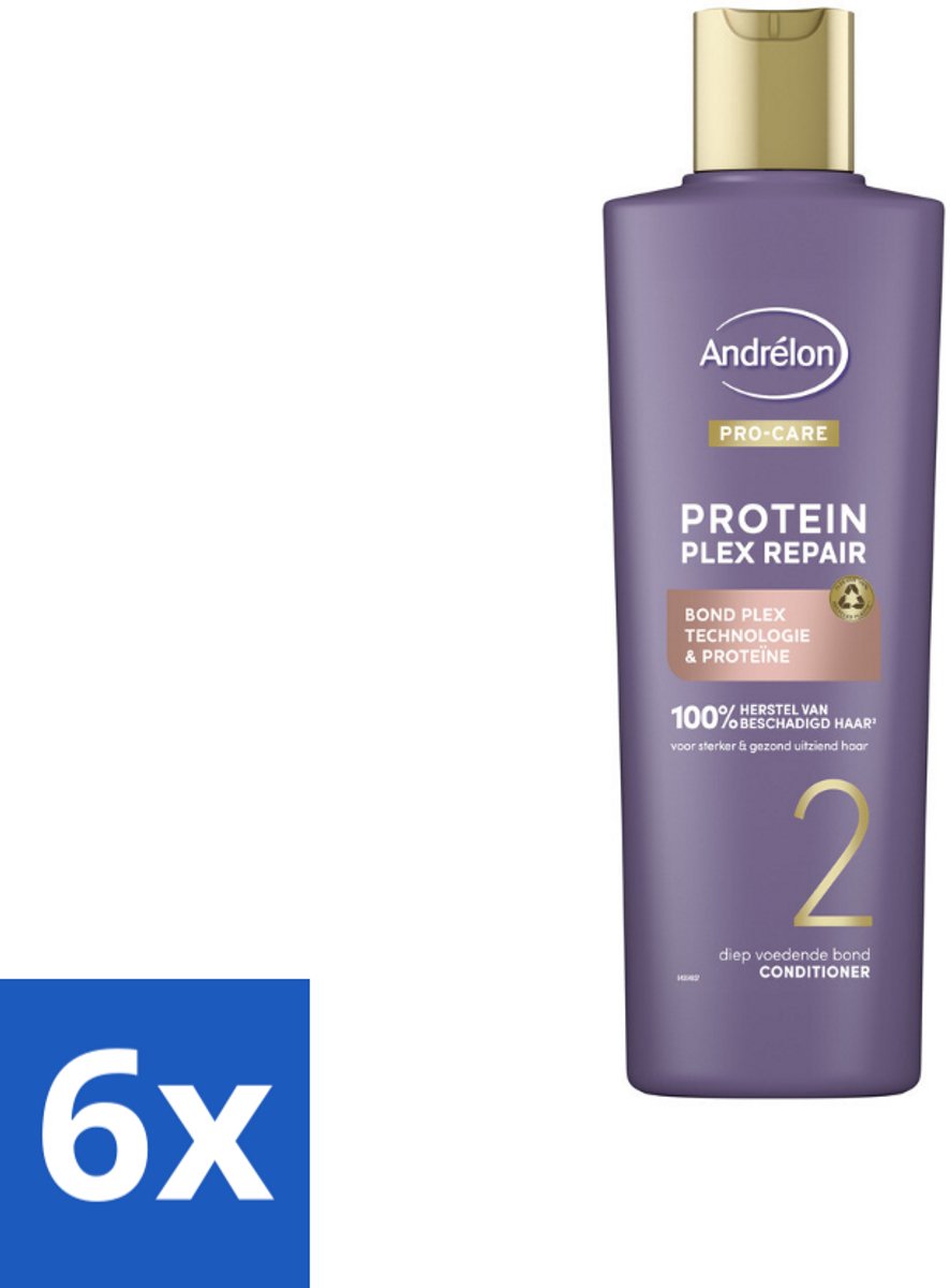 6 x Andrélon – Conditioner – Pro Care Protein Plex Repair – 250 ml - Herstel Haar - Beschadigd Haar - Proteïne Conditioner - Haar Herstel - Haar Versterken