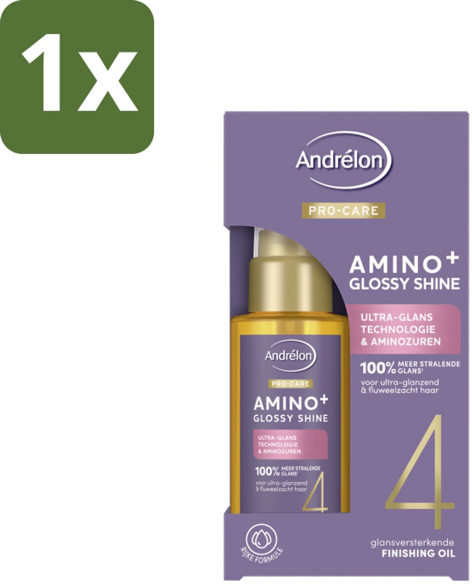1 x Andrélon – Finishing Oil – Pro Care Amino+ Glossy Shine – 50 ml - Haartype - Haarverzorging - Finishing Oil - Glans - Pluiscontrole