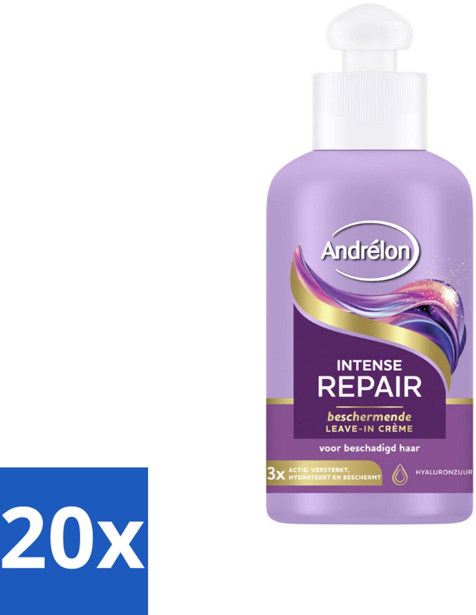 20 x Andrélon – Leave-In Crème – Intense Repair – 200 ml - Haarkracht - Hydraatatie - Bescherming - Droog Haar - Beschadigd Haar