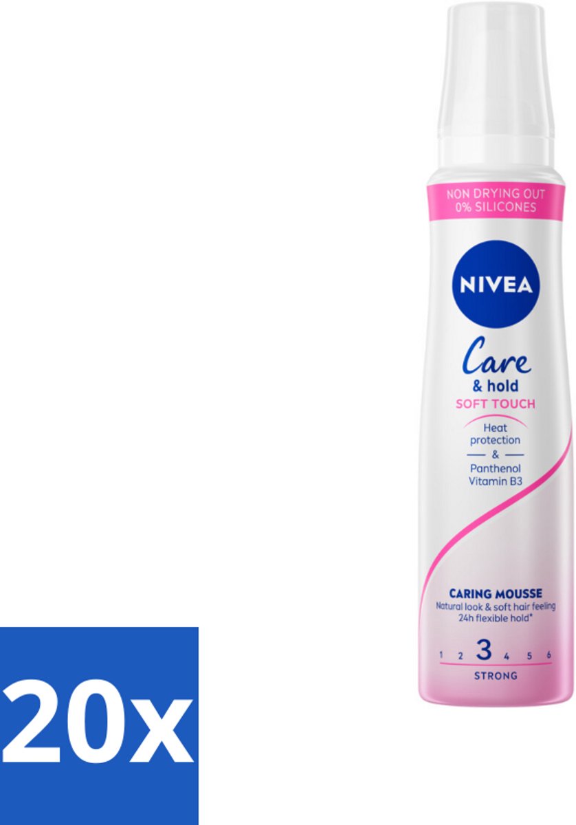 20 x NIVEA - Haarschuim - Verzorging & Stevigheid Zachte Aanzet - 24 Uur Lang Bescherming - 250 ml - Haarmousse - Verzorging - Volume - Natuurlijke Fixatie - Panthenol