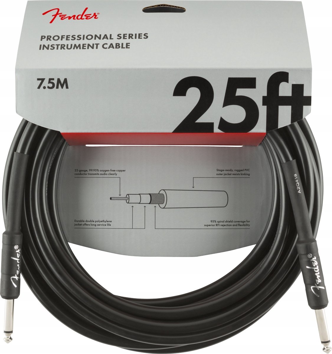Fender Professional Series Black jackkabel 7.5m