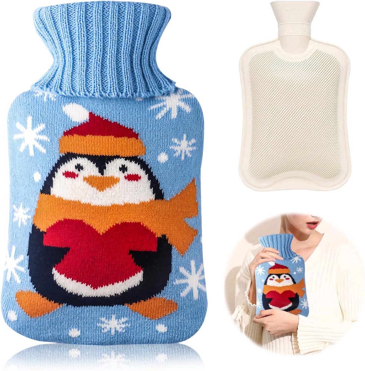 Warmwaterkruik 2L - Pluche Hoes - Veilig en Gebruiksvriendelijk - Ideaal voor Handen en Voeten - ShopVlot