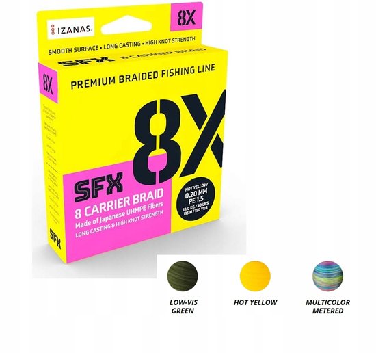 Sufix SFX 8x Braid Vislijn 0,128mm 135m Felgeel van Sufix — afbeelding 2