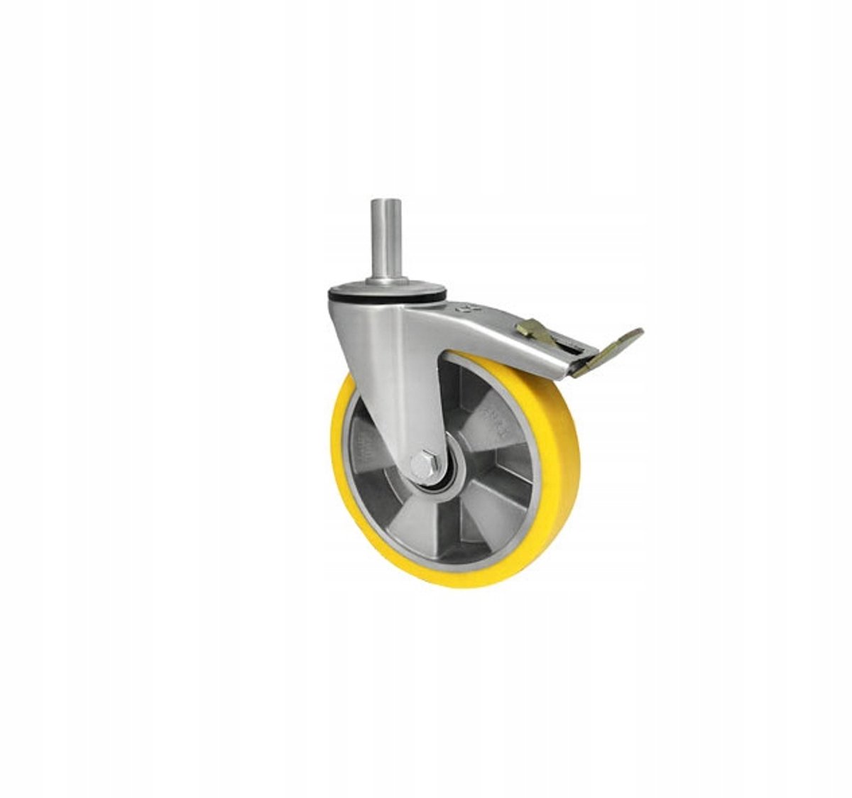 Aluminium-polyurethaan wiel met rem, Ø200mm, zwenkbaar