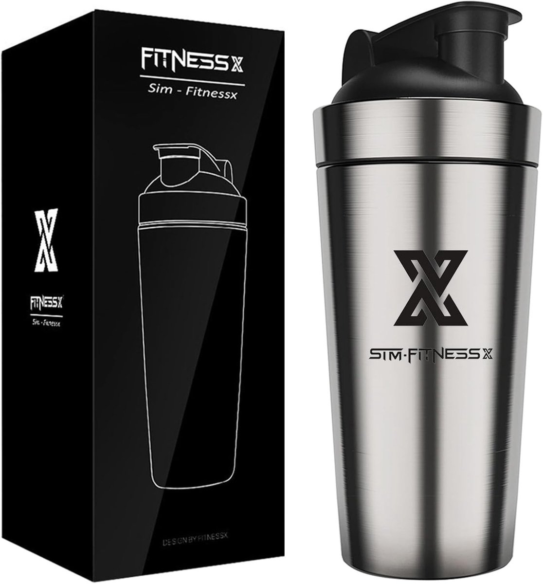 Protein Shaker Fles - RVS - 700 ml - Eiwitpoeder Shaker met Metalen Ballen - Voor Sporters