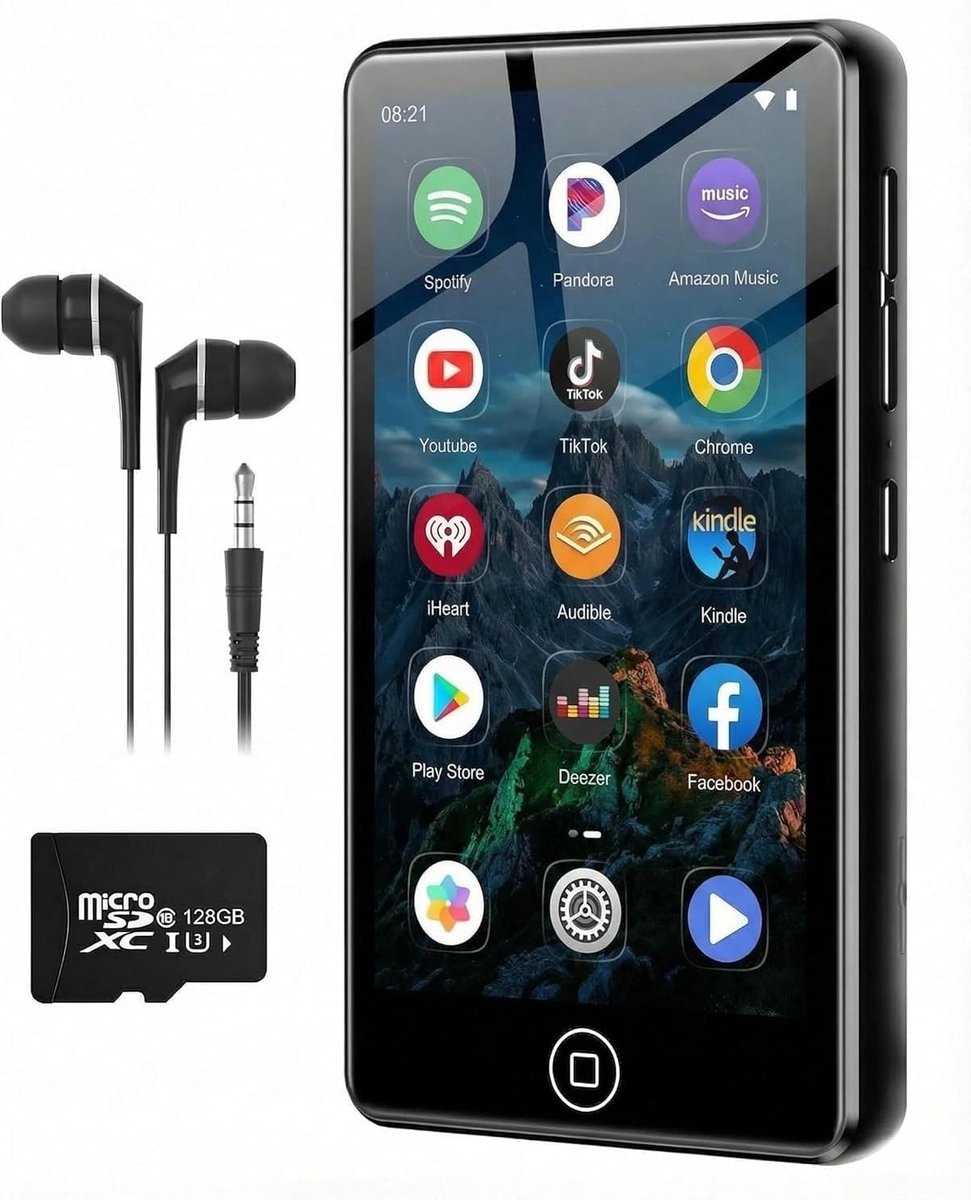 MP3 speler 4 inch touchscreen - Bluetooth en WiFi - 144GB opslag - ideaal voor muziek en podcasts - ShopVlot