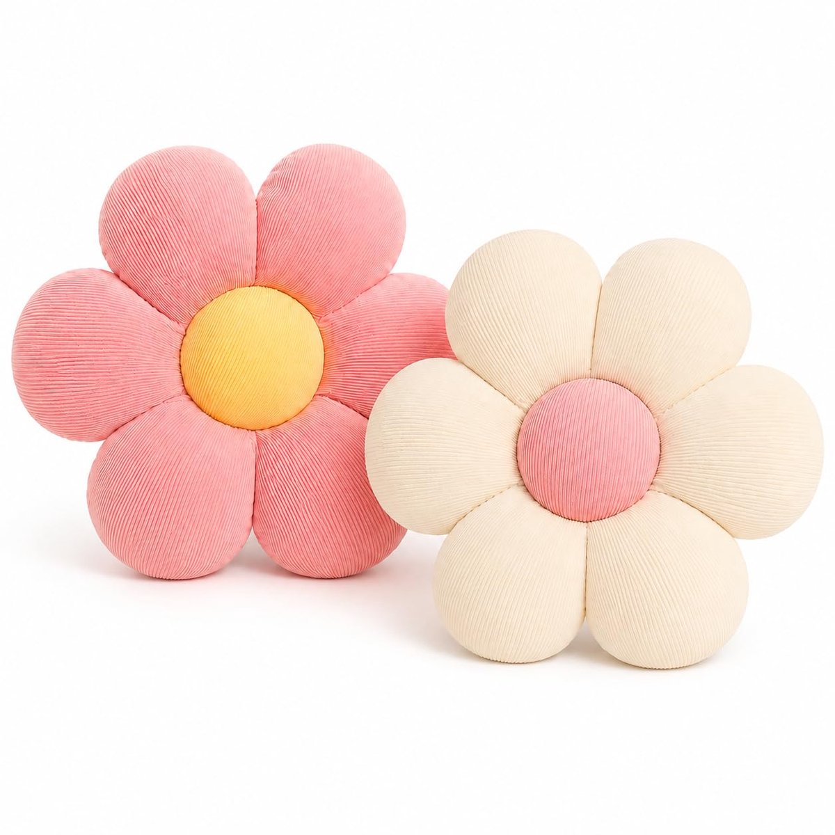 Namajunas - 2 stuks bloem vloerkussen - Sierkussens - 35 × 35 cm - Bloemvormig zitkussen - Stoelkussens - Zacht bloemblaadjevormig kussen - Decoratie voor slaapkamer, banken en gezellige - Cadeau
