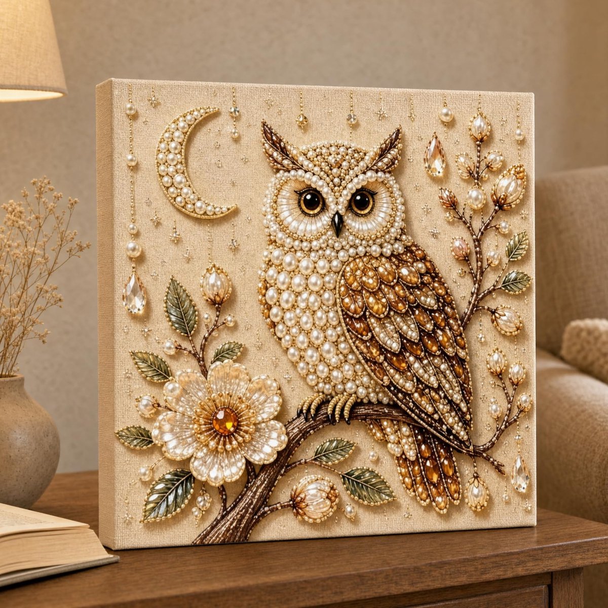 Casalora® Vogel Parel Diamond Painting – DIY 3D Parel Kunstwerk – Decoratie op Canvas met Frame – Creatieve Hobby voor Volwassenen – Vogel Wanddecoratie – 20 × 20 cm