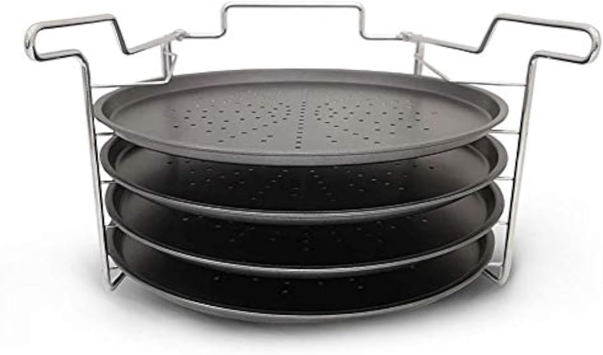 Pizza bakplaat 29 cm - 4 niveaus - aluminium met anti-aanbaklaag - gelijktijdig bakken - ShopVlot