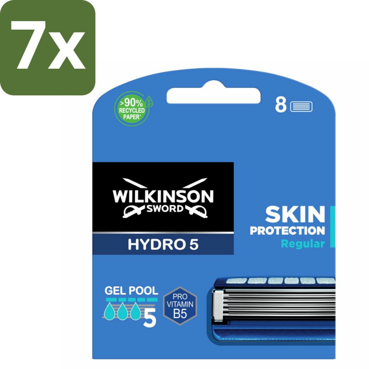 Wilkinson Sword - Navulmesjes - Hydro 5 Skin Protection - Beschermend - 8 mesjes - Bulkverpakking - 7 stuks