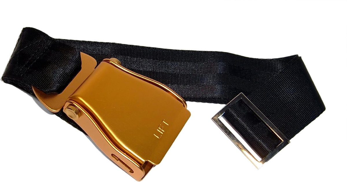 veiligheidsgordel goud/zwart - verstelbaar - comfortabel - ideaal voor reizen - ShopVlot