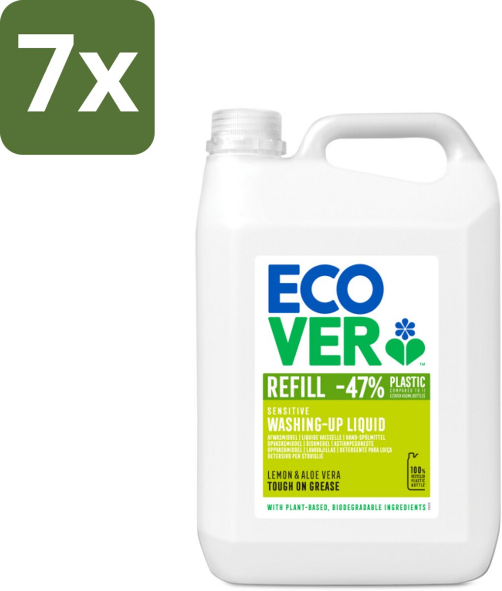 Ecover - Afwasmiddel - Citroen & Aloë Vera - 5 liter - Bulkverpakking - 7 stuks