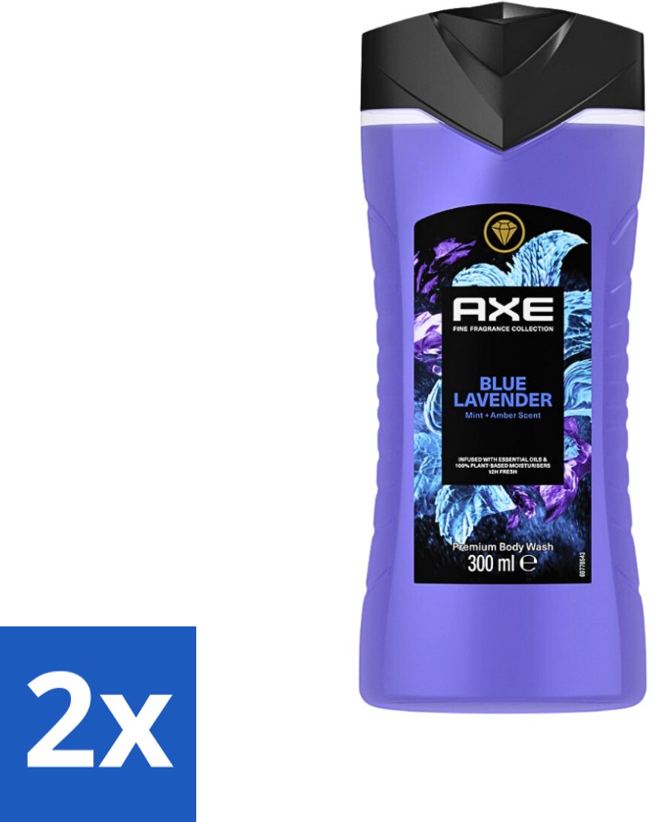 AXE - Douchegel - Blue Lavender - Kalmerend - Premium Geur - 300 ml - Voordeelverpakking - 2 stuks