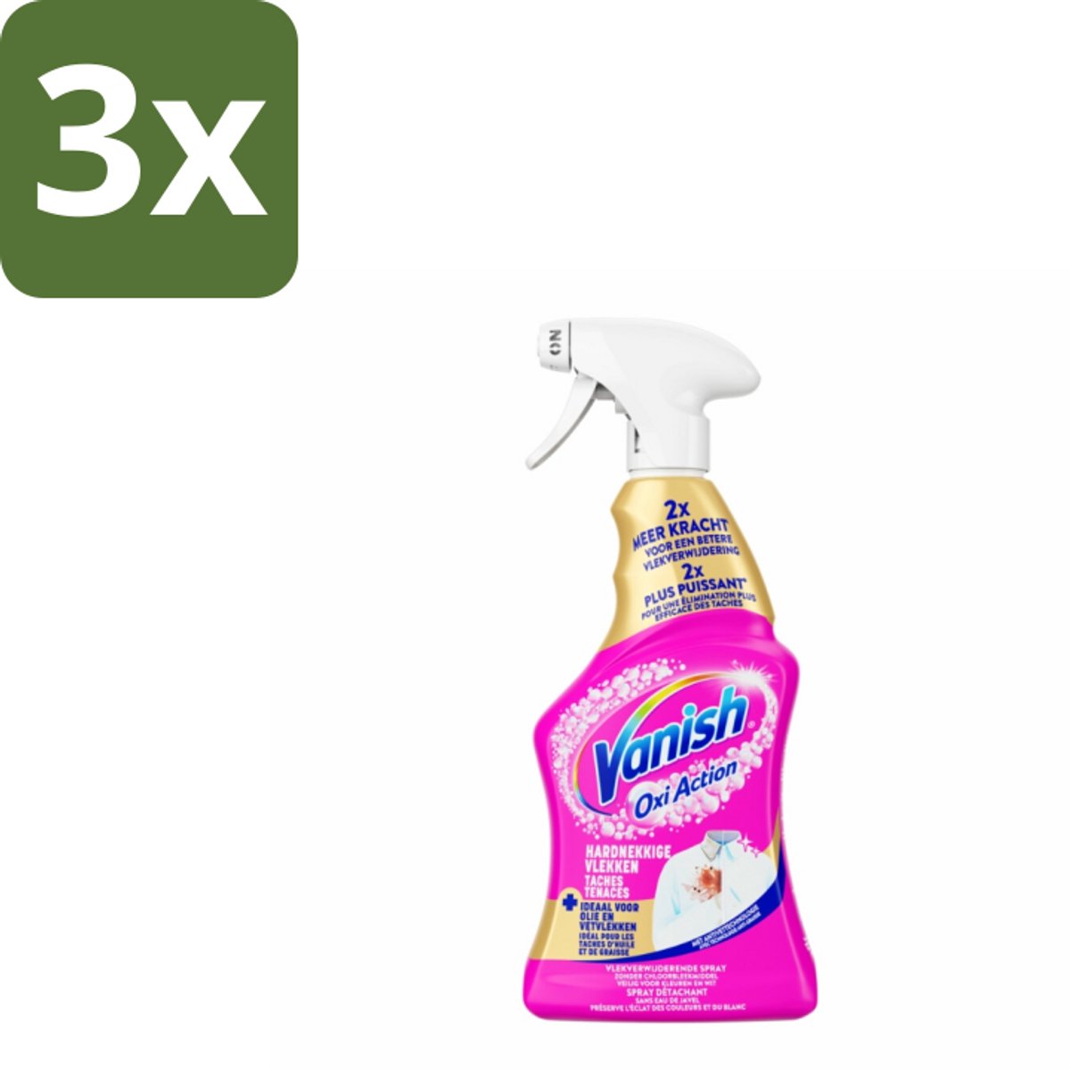 Vanish - Vlekverwijderaar - Spray - Hardnekkige Vlekken - 500 ml - Bulkverpakking - 3 stuks
