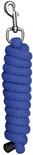 Blauw touwhalster met zilverkleurige karabijnhaak.