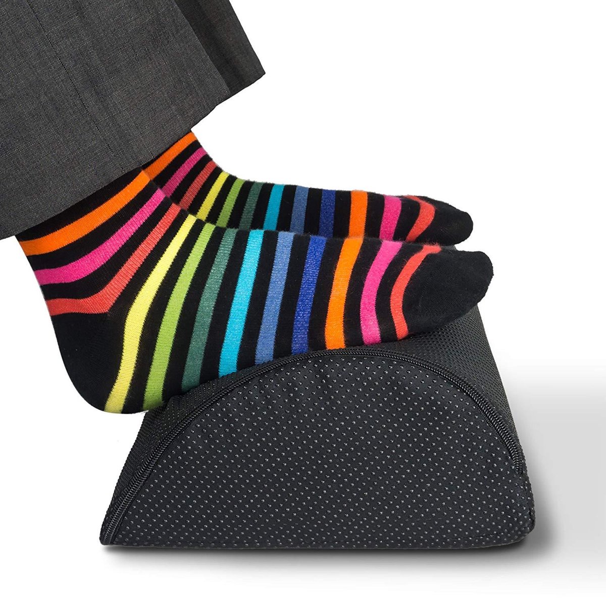 Antislip voetenbankje - Ergonomisch ontworpen voetensteun - Voetenbankje - Multifunctioneel steunkussen - 40x20x10cm - Geschikt voor ondersteuning van benen, rug en taille - Zwart
