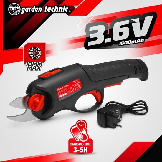 Oplaadbare snoeischaar - Elem Garden - CS3.6VLI - 3,6 V - 1,5 Ah - Inclusief ingebouwde accu + oplader — afbeelding 2