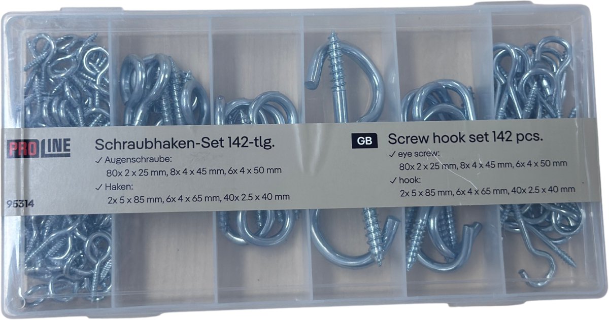 Schroefhakenset 142 stuks