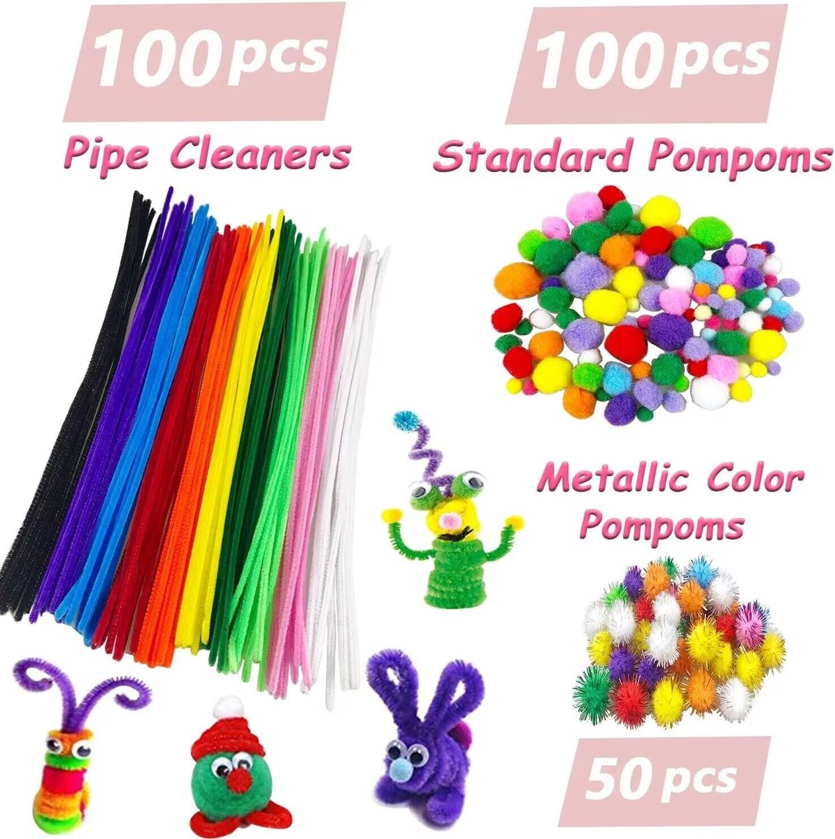 Knutselkoffer - Roze - 3000 Stuks - Compleet Knutselmateriaal voor Creatief Kinderspel