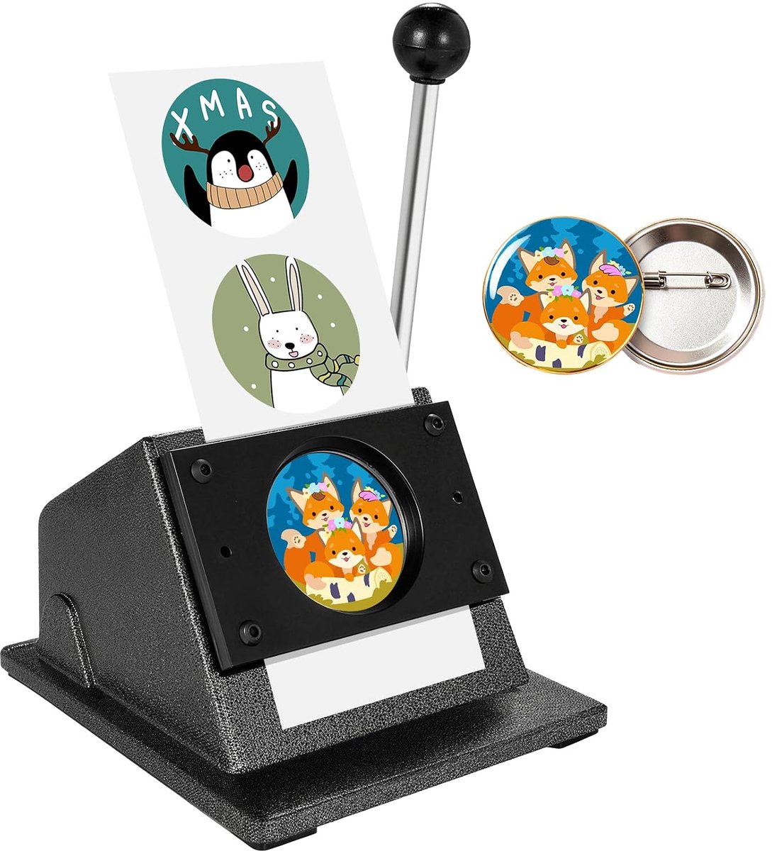 Buttonpons 58 mm - robuuste cirkelsnijder - 69,5 mm precisiesneden - ideaal voor button-productie - ShopVlot