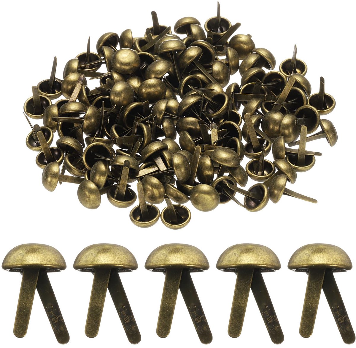 100 Stuks metalen rondkopklemmen 10mm x 17mm voor papier en knutselen
