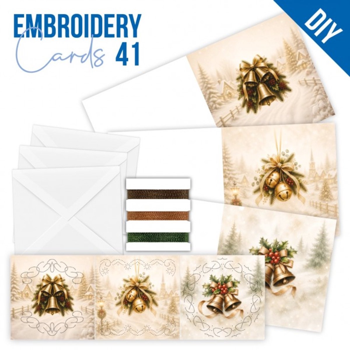 Stitch and Do Cards 41 - Joyful Christmas Bells - Stitch and Do borduursets incl. borduurgaren - Gratis verzonden - STDOPP041