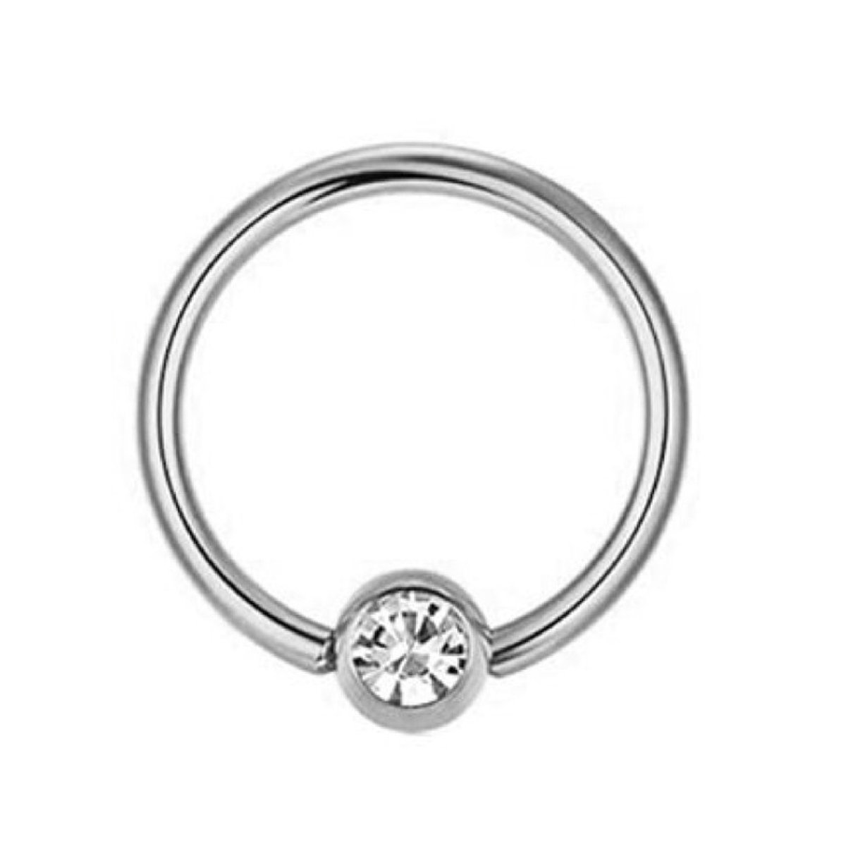 Neus Piercing | Zilverkleurig | Witte steen
