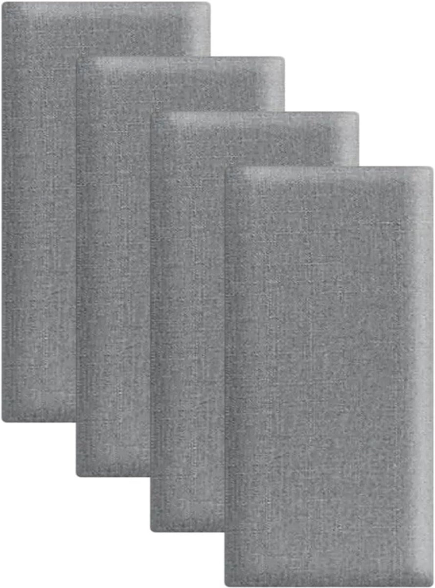 Wall Panels Lined Pack of 4 40 x 20 cm Self Adhesive Wall Cushion for Headboard Children's Room Bedroom Office Soft - ShopVlot