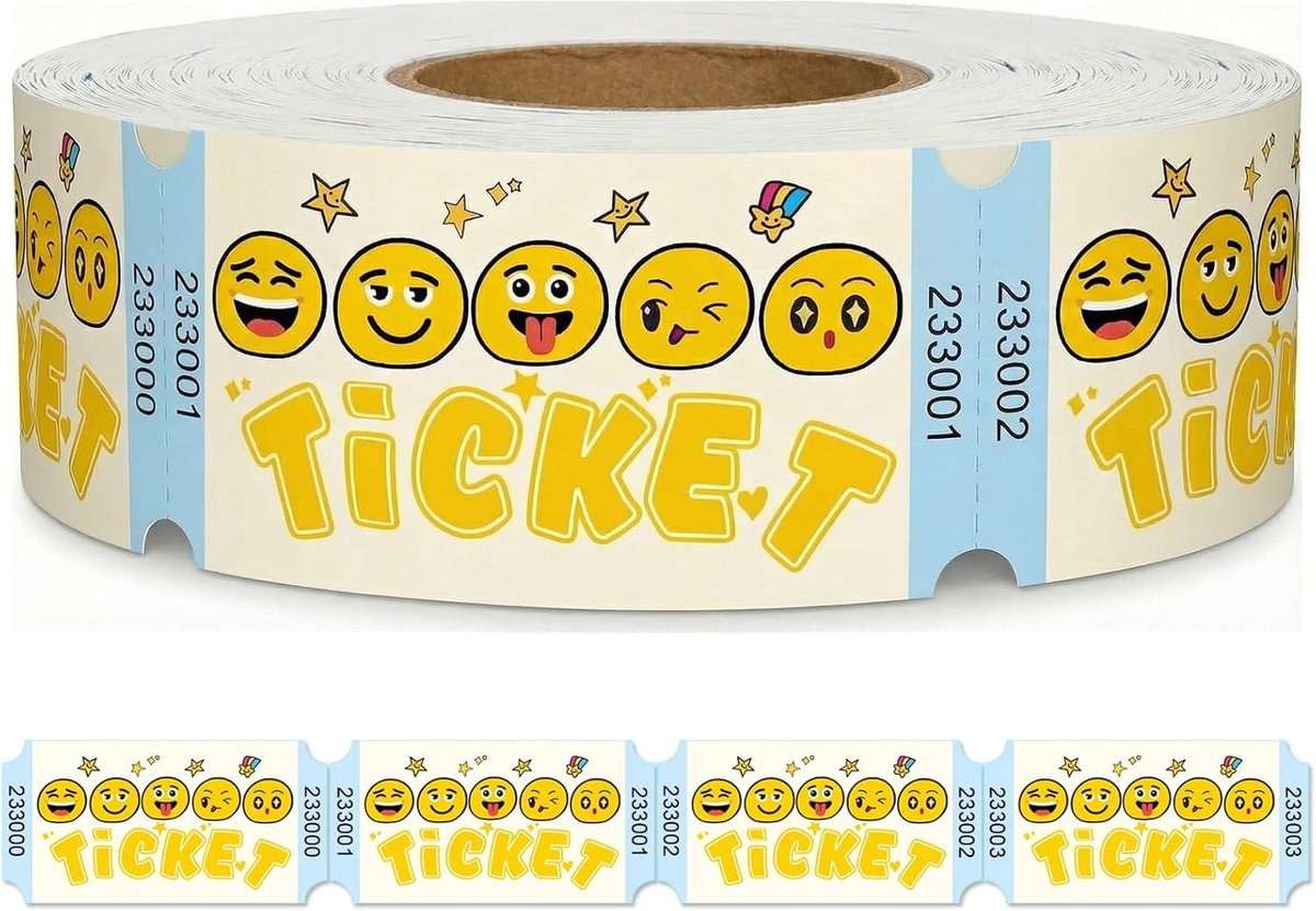 Single Roll Lottery Tickets Numbered 1-1000 Event Party Price Tags, Beverage Coins for Carnival, Food Cinema, Beer - ShopVlot