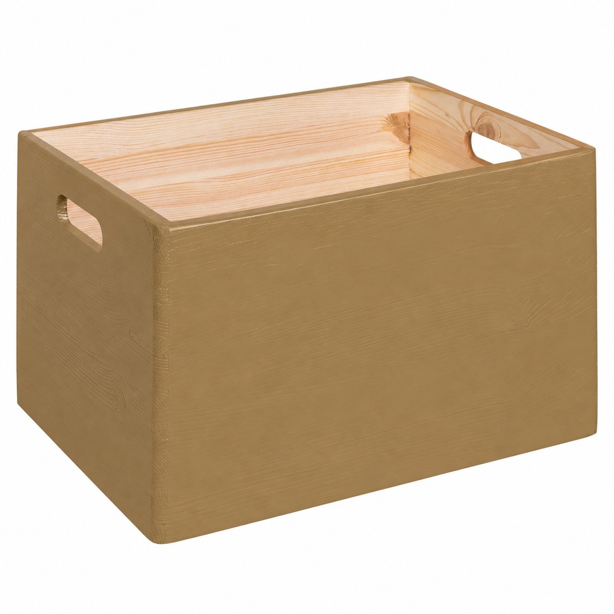 HAUDT® KIM MAXI open TOFFEE houten stapel kist - 39,5 x 29,5 x 23 cm - houten opberger - opbergkist - stapelkist