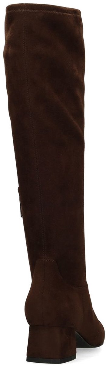 Manfield - Dames - Donkerbruine stretch laarzen - Maat 40