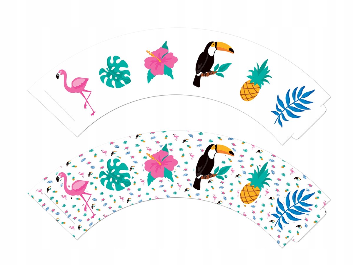 Hawaiiaanse Cupcake Vormpjes Aloha Party - Set van 6