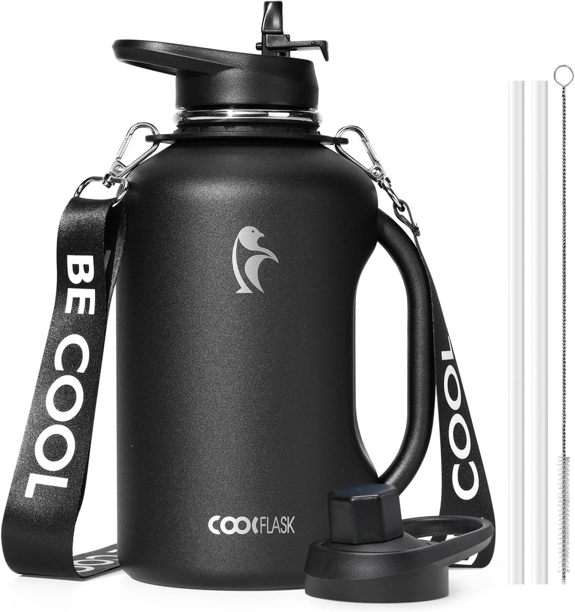 Waterkan 64oz - Geïsoleerd RVS - Dubbelwandig - Houdt 48 uur koud, 24 uur warm
