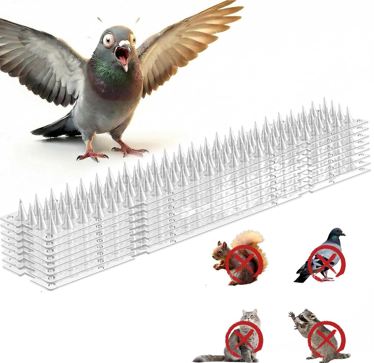 25 Stuks Transparante Vogelpinnen - Vogel- En Dierenwerende Spikes - Kunststof Vogelwerende Strips Voor Daken En Richels