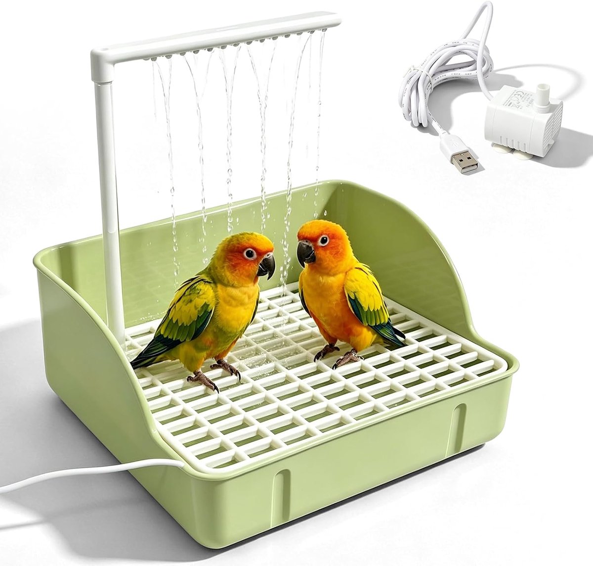 Vogeldouche, parkiet, vogelbadhuis, badkuip, vogelbad met douche, vogelbad met pomp, automatische watercirculatie voor - ShopVlot