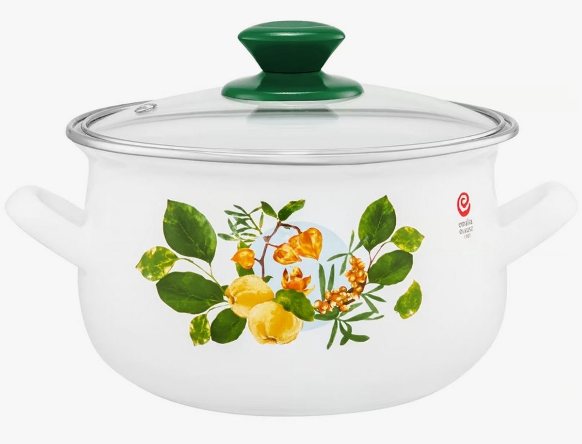 Emalia Pigwa Traditionele Pan 2,9L 18cm - Geëmailleerd met Deksel