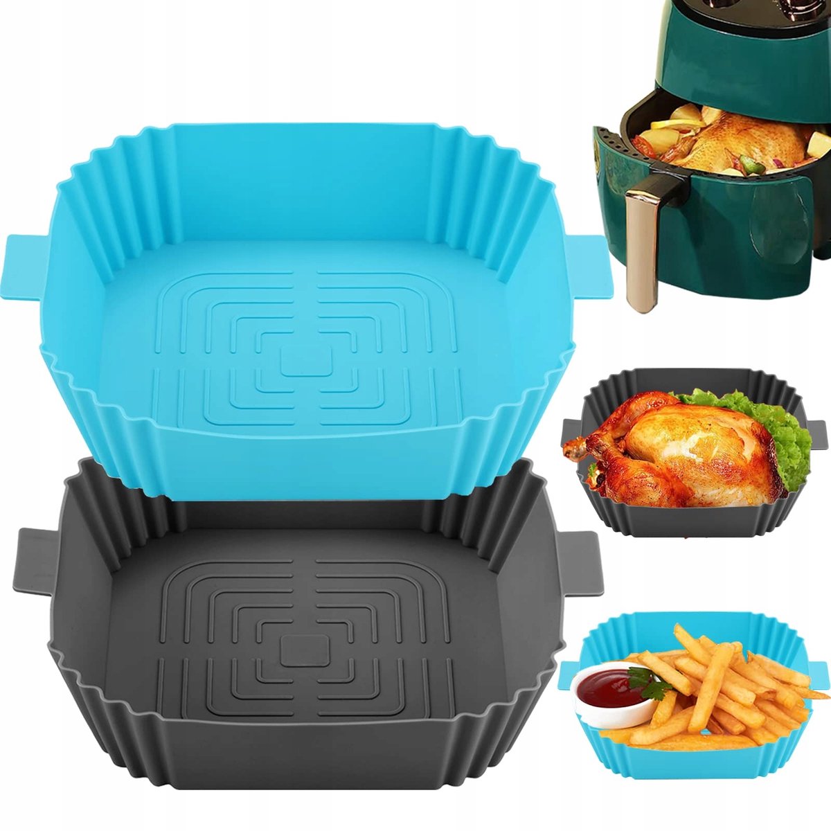 2x Siliconen Bakvorm voor Airfryer - Herbruikbaar & Hittebestendig