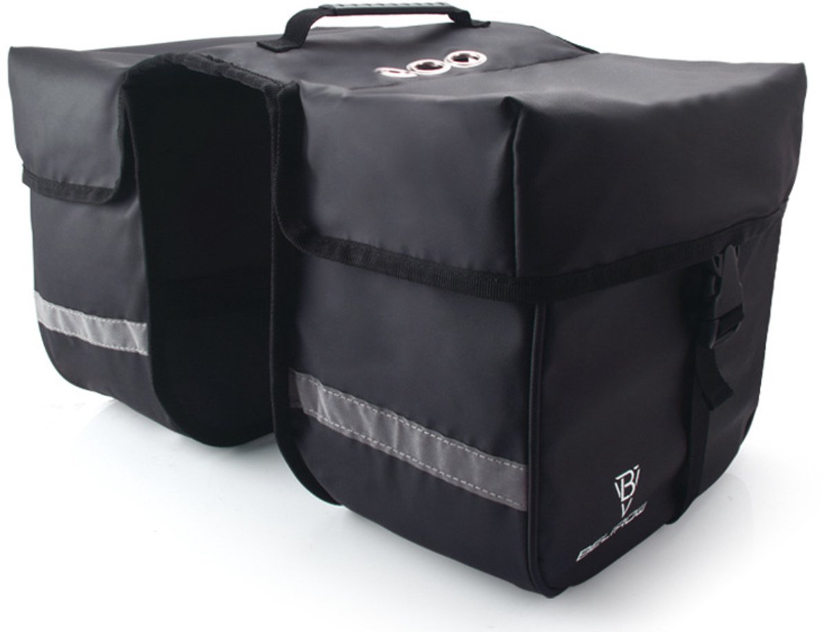 WRISIN Waterdichte Dubbele Fietstas 25L - Fietszijtassen voor Bagagedrager - 900D Oxford Stof met Reflecterende Strips & Snelsluiting - Geschikt voor Woon-Werkverkeer, Mountainbike & E-Bike (Zwart)
