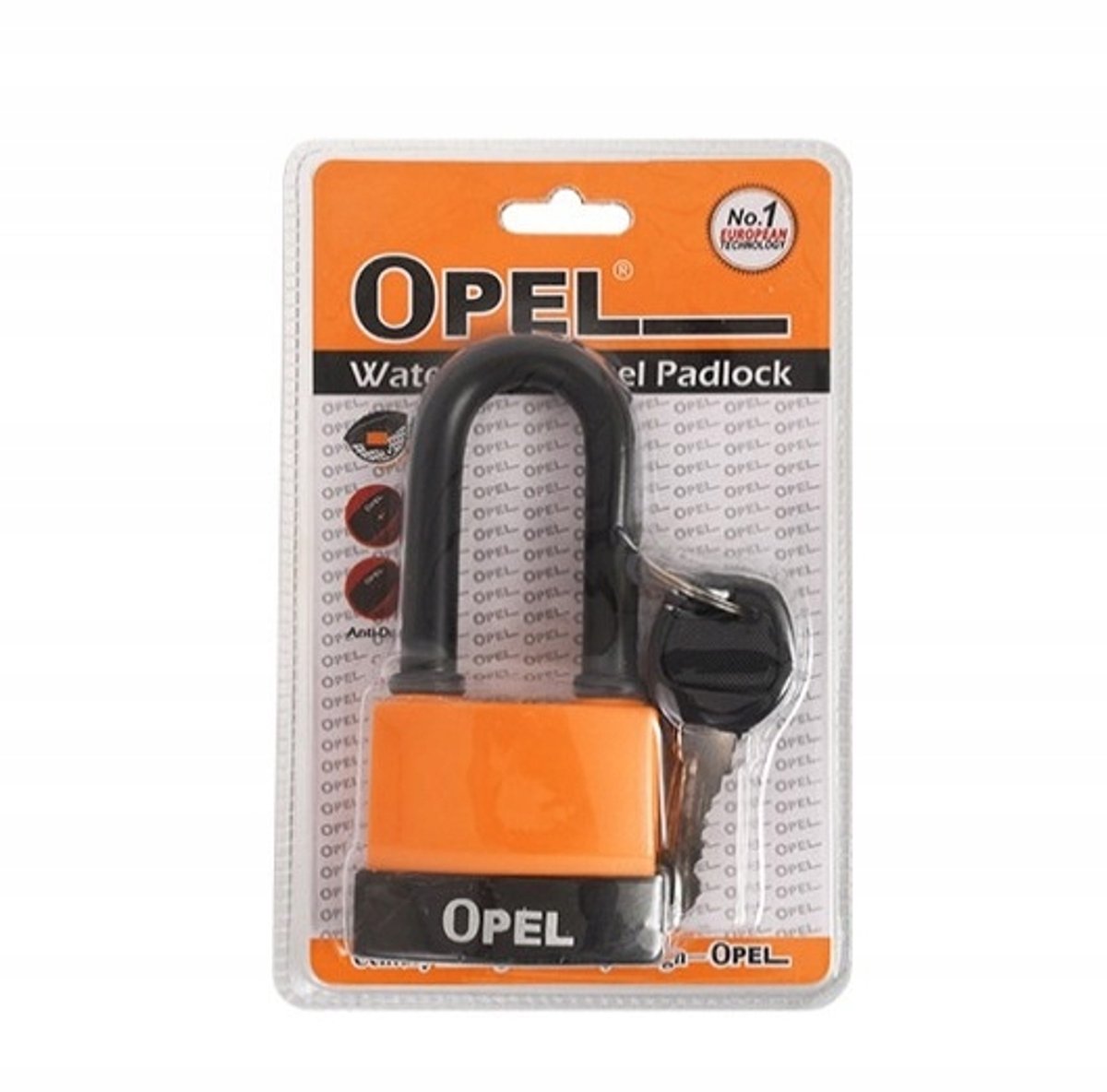 OPEL 55 Hangslot met lange beugel, waterdicht, 3 sleutels