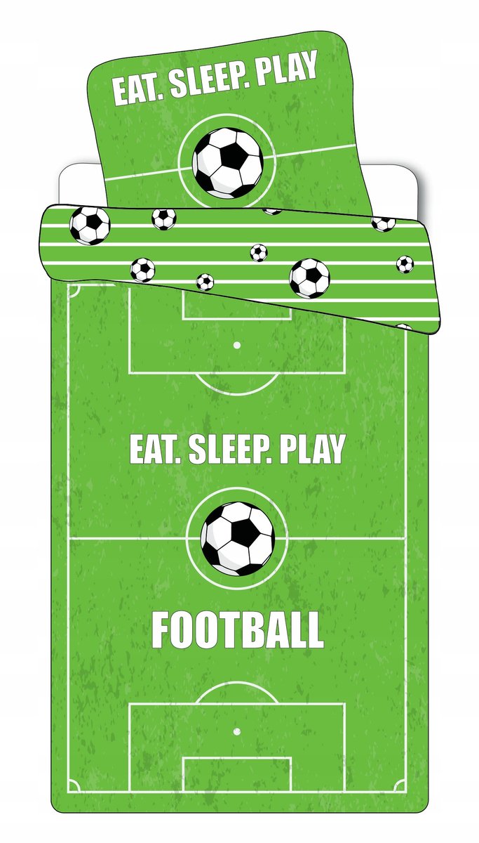 Merkloos Voetbal Beddengoed Set 140x200 cm - Kinderen