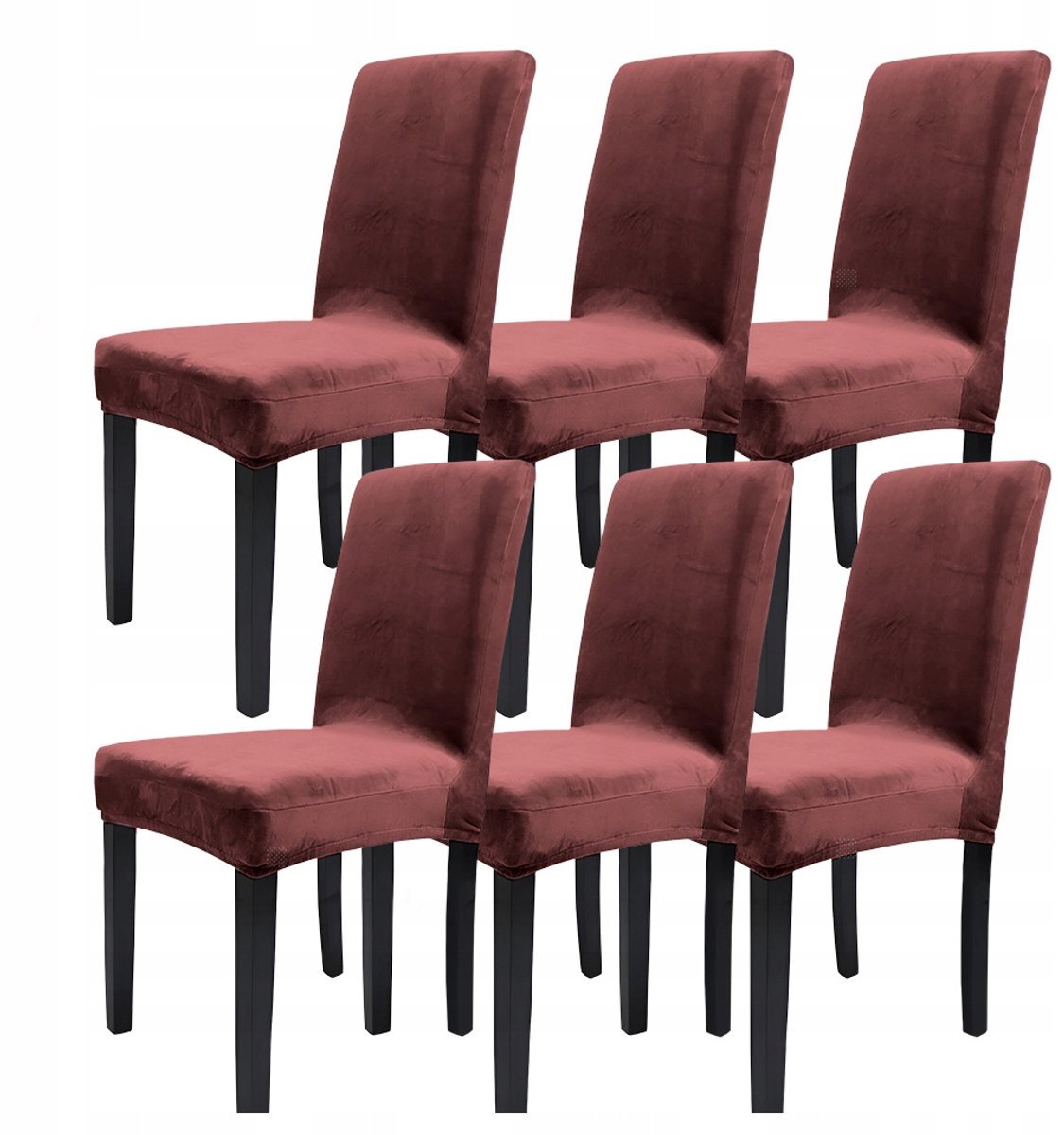 Set van 6 Luxe Velours Universele Stoelhoezen - Comfort & Stijl