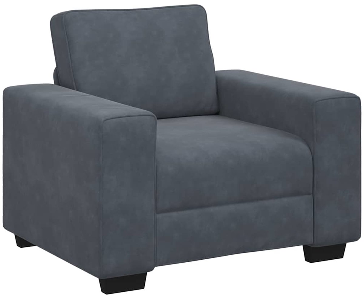 vidaXL Fauteuil - 100x77x82 - cm - fluweel - donkergrijs