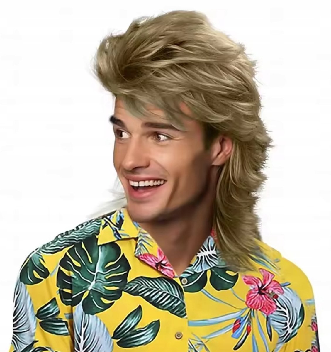 Merkloze Blond Herenpruik - Disco Jaren '70, '80, '90 Stijl