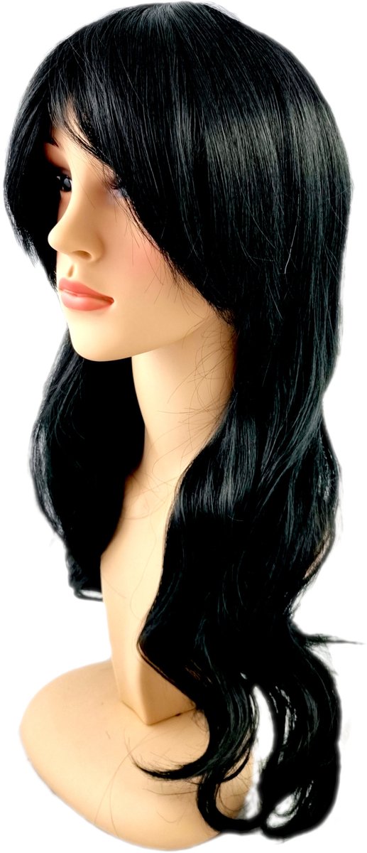 Cosplay Pruik 70cm Lang Anime Manga Zwart Synthetisch Haar