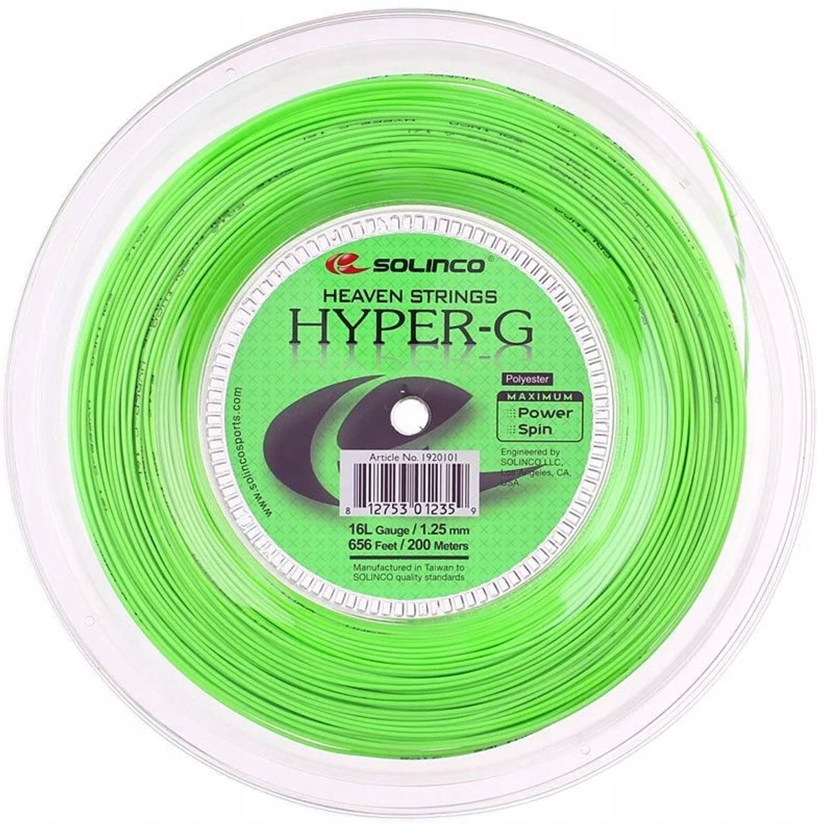 Merkloos Tennis Bespanning 200m - Groen 1.25mm - Veel Spin
