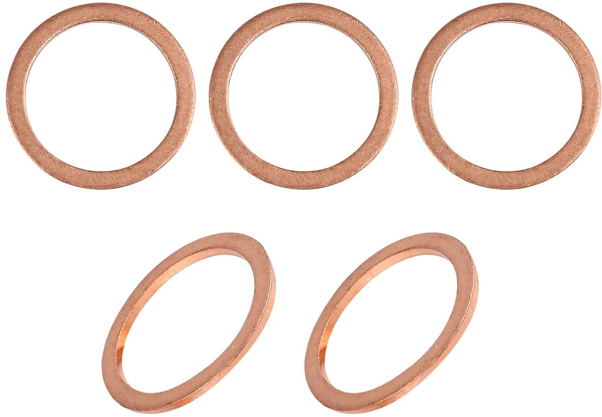 Koperen afdichtringen 22mm x 28mm - plat - 5 stuks - duurzaam voor industriële machines - ShopVlot