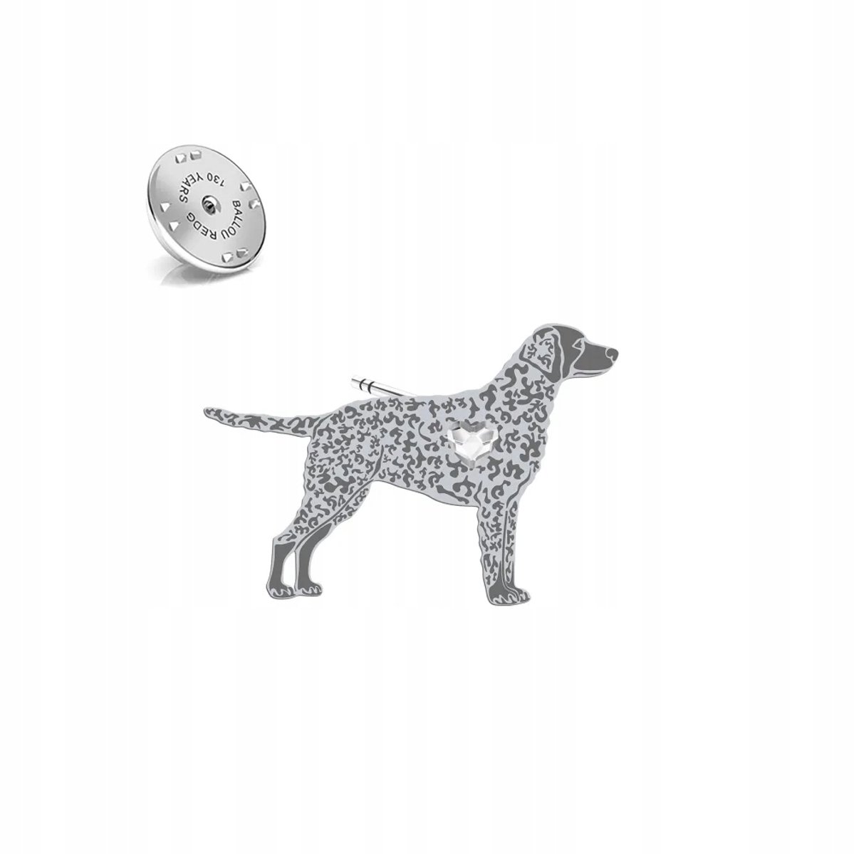 Zilveren Pin Curly Coated Retriever 925 - Uniek Cadeau