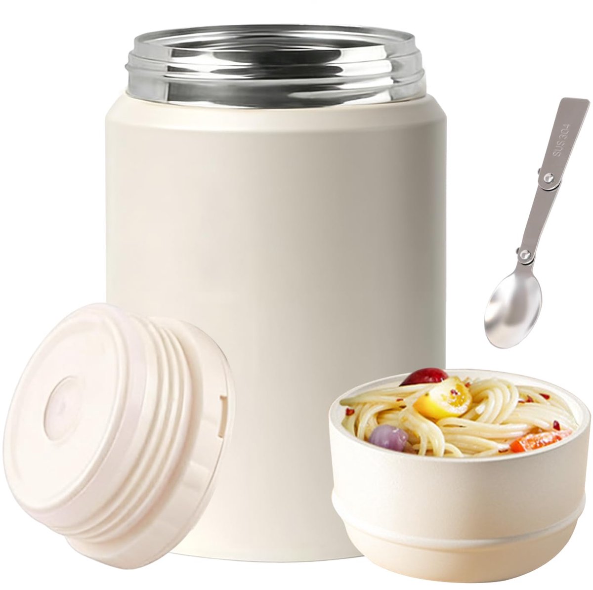 Thermobeker 750 ml - roestvrij staal - lekvrij - ideaal voor warme soepen - ShopVlot