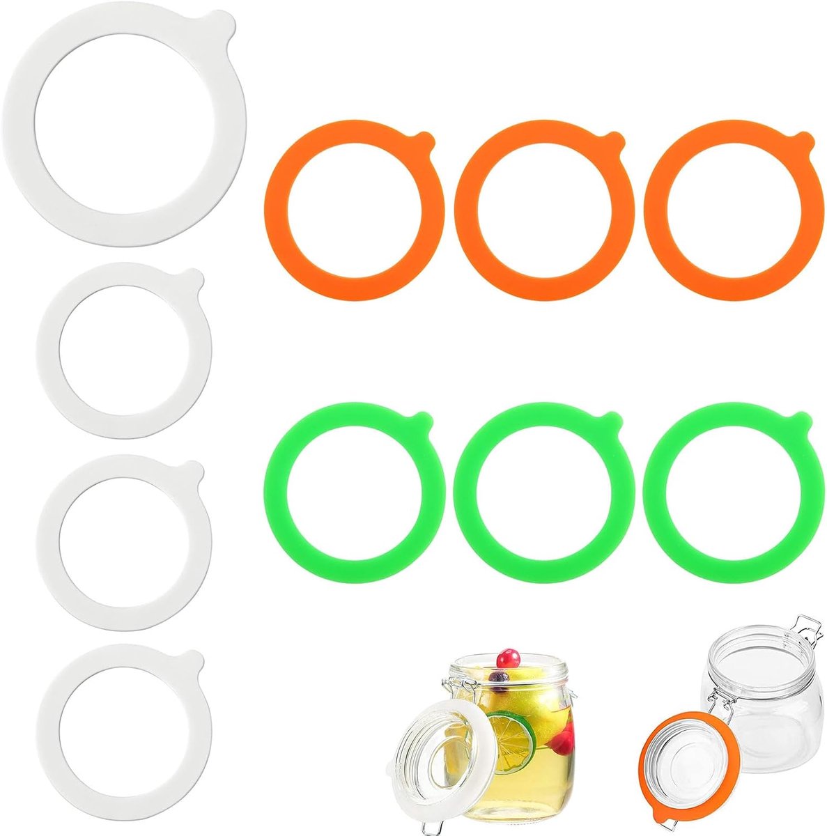 Silicone vervangingsringen 12 stuks - lekvrij - hermetisch en luchtdicht - voor normale inmaakglazen - ShopVlot